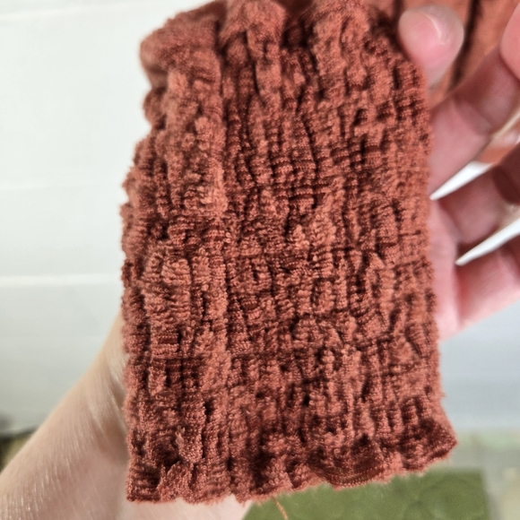 Anthropologie Deletta Amanna Rust Stretch Lace High Neck Blouse - Picture 9 of 15